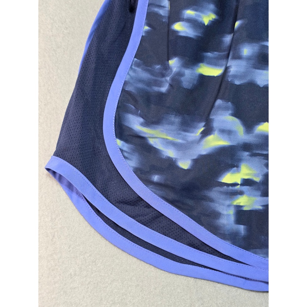 Nike Tempo Dri-FIT Running Shorts Navy Yellow Abstract Print Womens Small - Picture 4 of 9